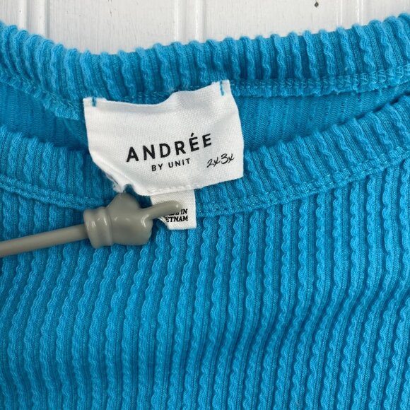 Andrée By Unit Womens Ribbed Cold Shoulder Top 2X/3X - Picture 3 of 5